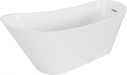 MEXEN/S - Alta voľne stojaca vaňa 170 x 75, biela, sifón a prepad nikel kartáčovaná (52141707500-97)