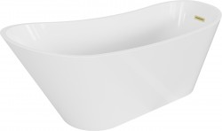 MEXEN/S - Alta voľne stojaca vaňa 170 x 75, biela, sifón a prepad zlatá kartáčovaná (52141707500-55)