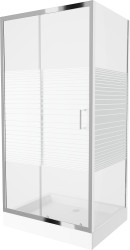 MEXEN/S - Apia Sprchovací kút 100x80, pruhy, chróm + vanička Rio (840-100-080-01-20-4510)