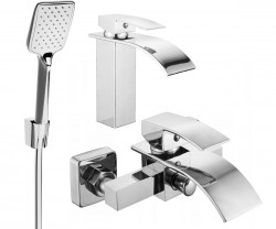 MEXEN/S - Aries R62 Set umývadlovej a vaňovej batérie s príslušenstvom, chróm (744803R62-00)