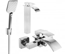 MEXEN/S - Aries R62 Set umývadlovej a vaňovej batérie s príslušenstvom, chróm (744813R62-00)