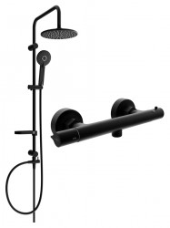 MEXEN/S - Carl sprchový stĺp vrátane sprchovej termostatickej batérie Slim, čierna (77105240-70)