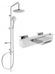 MEXEN/S - Carl sprchový stĺp vrátane vaňovej termostatickej batérie Cube, chróm (77360240-00)