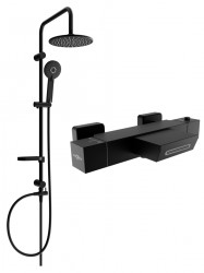 MEXEN/S - Carl sprchový stĺp vrátane vaňovej termostatickej batérie Cube, čierna (77360240-70)