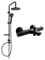 MEXEN/S - Carl sprchový stĺp vrátane vaňovej termostatickej batérie Nox, čierna (77350240-70)