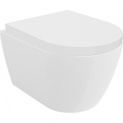 MEXEN/S - Carmen Závesná WC misa Rimless Tornado vrátane sedátka s slow, duroplast, biela lesk (30880200T)