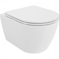 MEXEN/S - Carmen Závesná WC misa Rimless Tornado vrátane sedátka s slow slim, duroplast, biela lesk (30880300T)