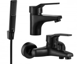 MEXEN/S - Caro R72 SET vaňová a umývadlová batéria, čierna (746603R72-70)
