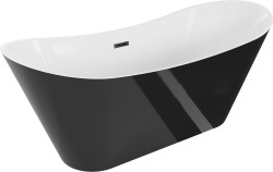 MEXEN/S - Celia vaňa voľne stojaca 170 x 75, biela/čierna, sifón a prepad čierna (52331707575-70)