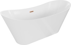 MEXEN/S - Celia vaňa voľne stojaca 170 x 75, biela, sifón a prepad meď kartáčovaná (52331707500-65)