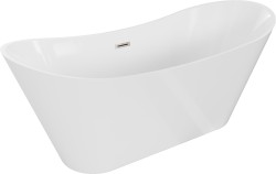 MEXEN/S - Celia vaňa voľne stojaca 170 x 75, biela, sifón a prepad nikel kartáčovaná (52331707500-97)