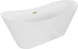 MEXEN/S - Celia vaňa voľne stojaca 170 x 75, biela, sifón a prepad zlatá kartáčovaná (52331707500-55)
