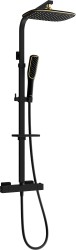 MEXEN/S - CQ49 sprchový stĺp s termostatickou batériou, čierna / zlato (772504995-75)