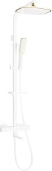MEXEN/S - CQ49 vaňový stĺp s termostatickou batériou, biela / zlato (779104995-25)