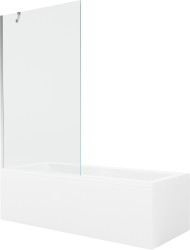 MEXEN/S - Cubik obdĺžniková vaňa 170 x 70 cm s panelom + vaňová zástena 100 cm, transparent, chróm (550317070X9510000001)