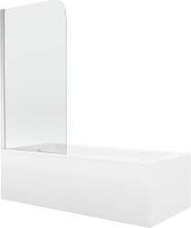 MEXEN/S - Cubik obdĺžniková vaňa 170 x 70 cm s panelom + vaňová zástena 70 cm, transparent, chróm (550317070X9007010100)