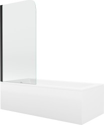 MEXEN/S - Cubik obdĺžniková vaňa 170 x 70 cm s panelom + vaňová zástena 70 cm, transparent, čierna (550317070X9007017000)