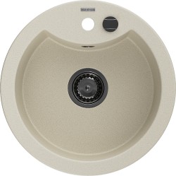 MEXEN/S - Diego granitový drez 1 488 x 480 mm, béžová, + čierny sifón (6512481000-69-B)