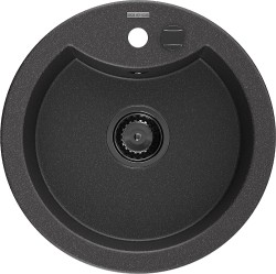 MEXEN/S - Diego granitový drez 1 488 x 480 mm, čierna kropenatá, + čierny sifón (6512481000-76-B)