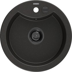 MEXEN/S - Diego granitový drez 1 488 x 480 mm, čierna/zlatý metalík, + čierny sifón (6512481000-75-B)