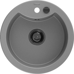 MEXEN/S - Diego granitový drez 1 488 x 480 mm, sivá, + čierny sifón (6512481000-71-B)
