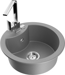 MEXEN/S - Diego granitový drez 1-miska vrátane batérie Rita, šedý (6512-71-670300-00)