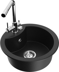 MEXEN/S - Diego granitový drez vrátane batérie Duero, čierna (6512-77-671600-00)