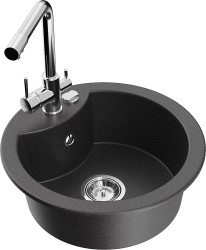 MEXEN/S - Diego granitový drez vrátane batérie Duero, čierna kropenatá (6512-76-671600-00)