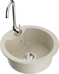 MEXEN/S - Diego granitový drez vrátane batérie Telma, béžová (6512-69-670200-00)