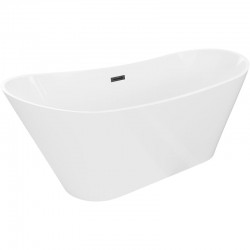 MEXEN/S - Dora voľne stojaca vaňa 160 x 75, biela, sifón a prepad čierna (52071607500-70)