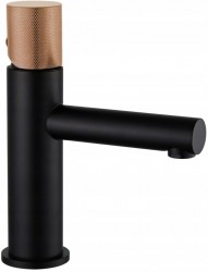 MEXEN/S - Elba One umývadlová batéria, čierna / ružové zlato (74101-76)