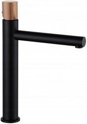 MEXEN/S - Elba One umývadlová batéria, čierna / ružové zlato (74111-76)