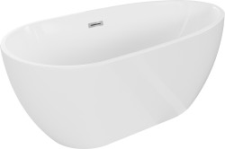 MEXEN/S - Eos vaňa voľne stojaca 170 x 75, biela, sifón a prepad chróm (52471707500-01)