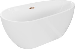 MEXEN/S - Eos voľne stojaca vaňa 150 x 75, biela, sifón a prepad ružové zlato (52471507500-60)
