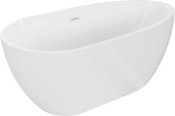 MEXEN/S - Eos voľne stojaca vaňa 170 x 75, biela, sifón a prepad biela (52471707500-20)