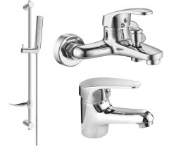 MEXEN/S - Erica DF72 Set umývadlovej a vaňovej batérie s príslušenstvom, chróm (746403DF72-00)