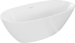MEXEN/S - Eris voľne stojaca vaňa 155 x 80, biela, sifón a prepad biela (53441558000-20)