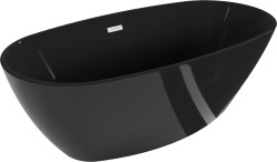 MEXEN/S - Eris voľne stojaca vaňa 170 x 80, čierna, sifón a prepad biela (53441708070-20)