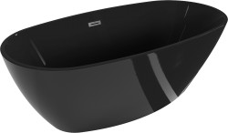 MEXEN/S - Eris voľne stojaca vaňa 170 x 80, čierna, sifón a prepad grafit metal (53441708070-95)