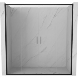 MEXEN/S - Exo dvojité posuvné sprchové dvere 200, transparent, čierna (8152-200-000-70-00)