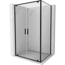 MEXEN/S - Exo sprchovací kút dvere krídlové 80 x 100, transparent, čierna (8182-080-100-70-00)