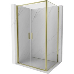 MEXEN/S - Exo sprchovací kút dvere krídlové 80 x 100, transparent, zlato (814-080-100-50-00)