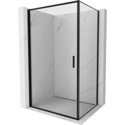 MEXEN/S - Exo sprchovací kút dvere krídlové 85 x 100, transparent, čierna (817-085-100-70-00)