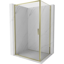MEXEN/S - Exo sprchovací kút dvere krídlové 85 x 90, transparent, zlato (8181-085-090-50-00)