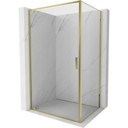 MEXEN/S - Exo sprchovací kút dvere krídlové 90 x 85, transparent, zlato (8181-090-085-50-00)