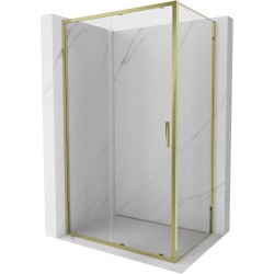 MEXEN/S - Exo sprchovací kút, posuvné dvere 115 x 80, transparent, zlato (8151-115-080-50-00)