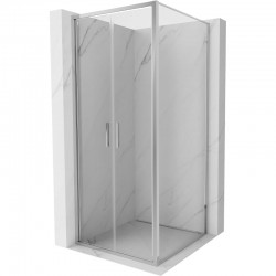 MEXEN/S - Exo sprhcový kút dvere krídlové 90 x 90, transparent, chróm (814-090-090-01-00)