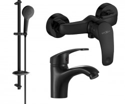 MEXEN/S - Fabia DB05 Set umývadlovej a sprchovej batérie s príslušenstvom, čierna (746504DB05-70)