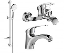 MEXEN/S - Fabia DF05 Set umývadlovej a vaňovej batérie s príslušenstvom, chróm (746503DF05-00)