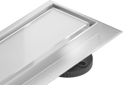 MEXEN/S - Flat 360 ° MGW podlahový žľab 60 cm otočný biele sklo (1027060-40)